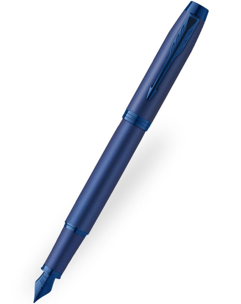 Bold blue fountain pen